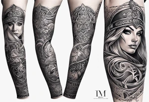 Viking arm sleeve tattoo idea