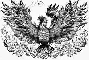Female phoenix rising tattoo idea