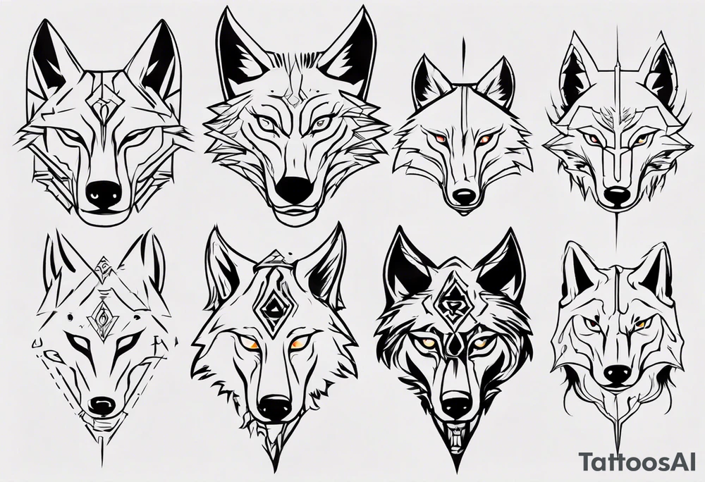 wolf head tattoo idea