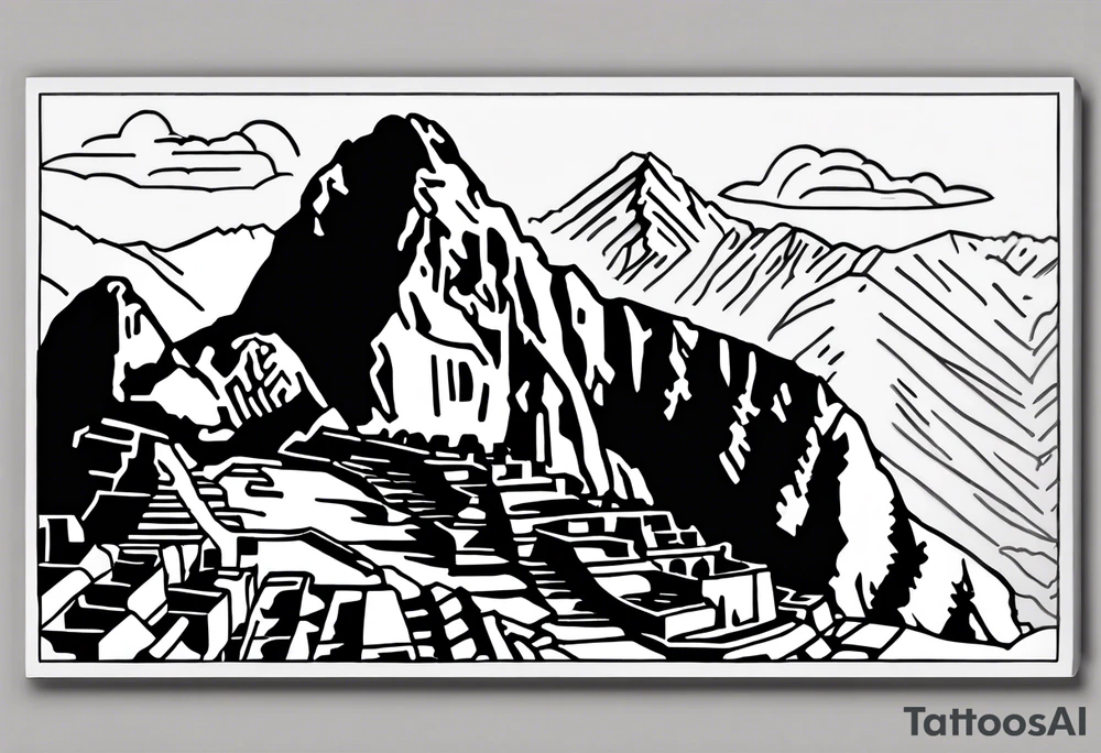Peruvian paraphernalia (machu picchu, llamas, mountains, acequias). The subtlety of the lines is important. Tattoo for a girl along the collarbone tattoo idea