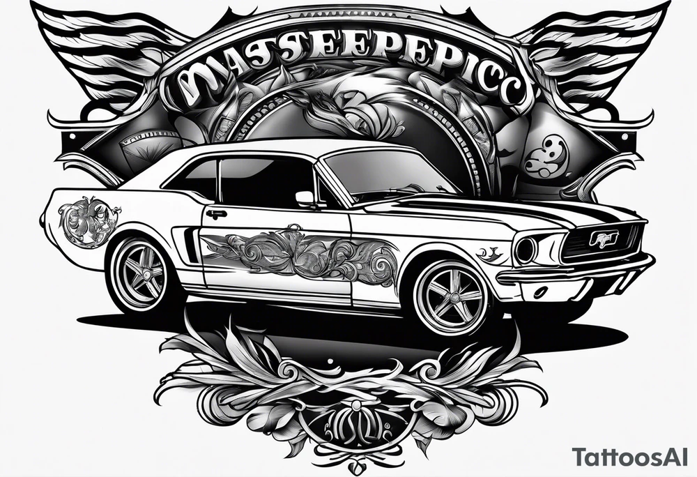 Bowling and ford mustang fox body tattoo idea