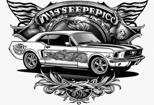 Bowling and ford mustang fox body tattoo idea