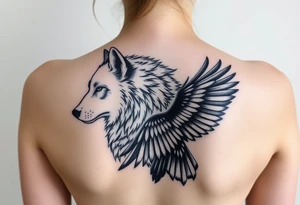 Wolf and raven tattoo idea