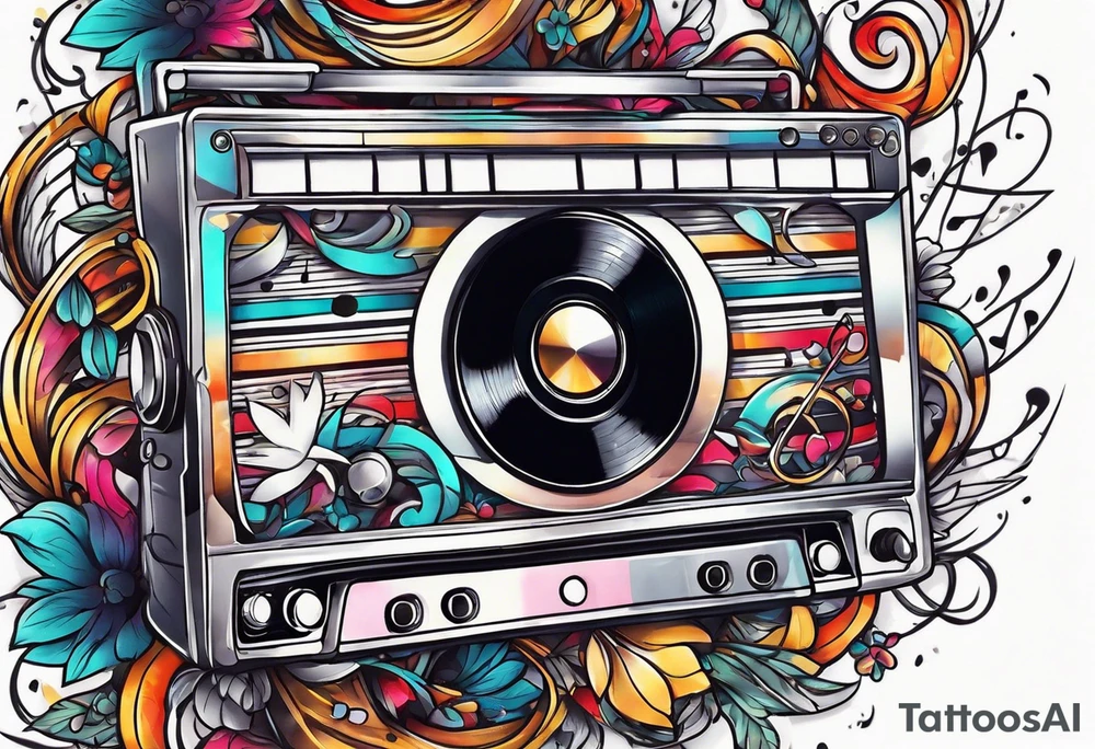 sleeve

intertwined music notes, cassette tape record tattoo idea