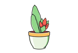 cute cacti and succulent in a pot tattoo idea