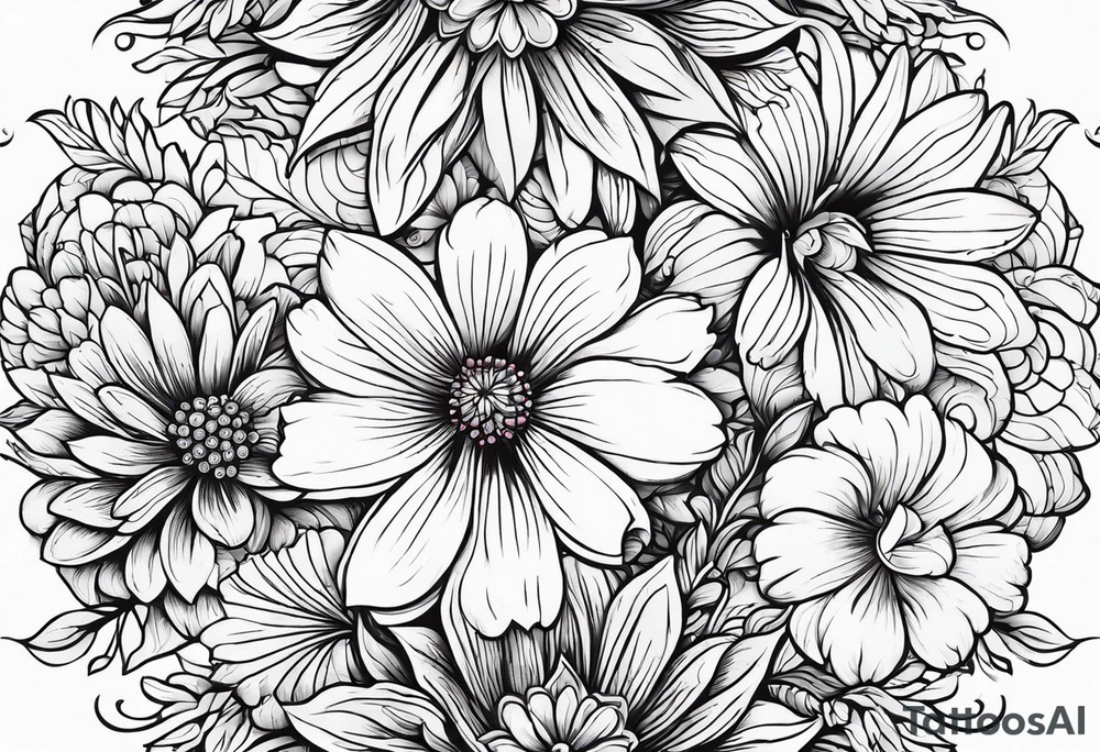 FLORAL PATTERN, SEEMLESS, BRIGHT, NEONS, COLORFUL tattoo idea