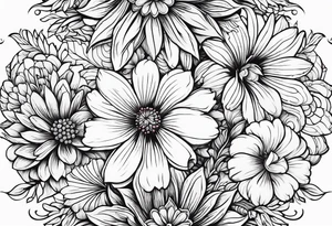 FLORAL PATTERN, SEEMLESS, BRIGHT, NEONS, COLORFUL tattoo idea