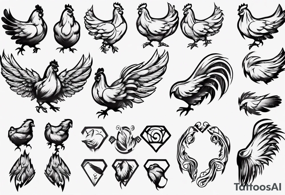 chicken wing tattoo idea