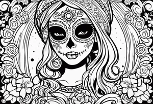 muertos style girls tattoo idea