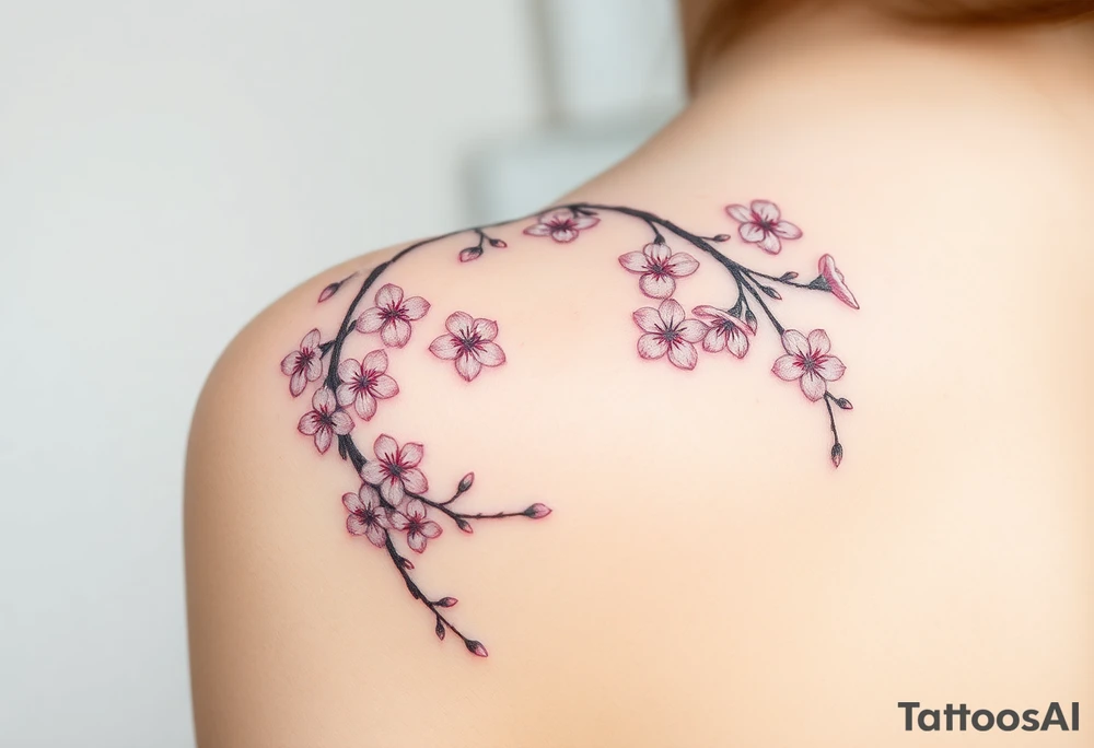 Cherry blossom vining tattoo idea