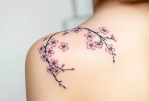 Cherry blossom vining tattoo idea