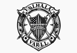 Wounded warrior valhalla shield barb wire prison tattoo idea