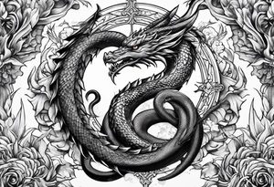 Dragon snake angel tattoo idea