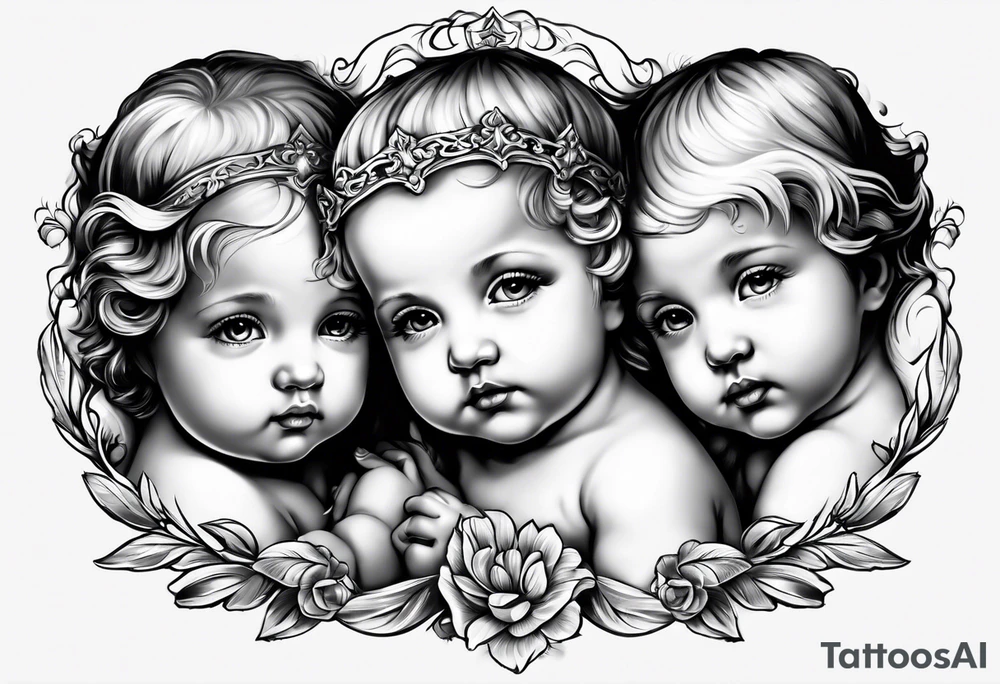 3 baby angels tattoo idea