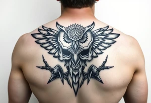 Rose's tribal is not fair owl's skulls and thorns tattoo idea