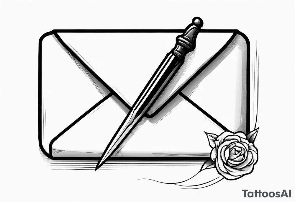 envelope with wax stamp with letter opener on top tattoo idea envelope with wax stamp with letter opener on top tattoo idea