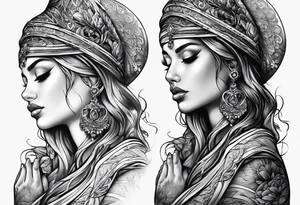 Praying Christian woman tattoo idea