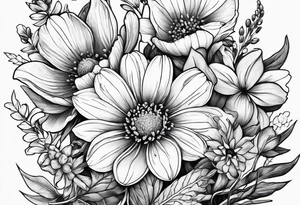 California native wild flowers tattoo idea