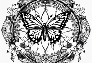 Dream catchers, butterflies, and lotus flowers tattoo idea
