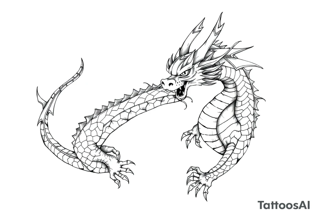 Feminine dragon tattoo idea