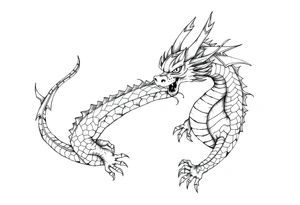 Feminine dragon tattoo idea