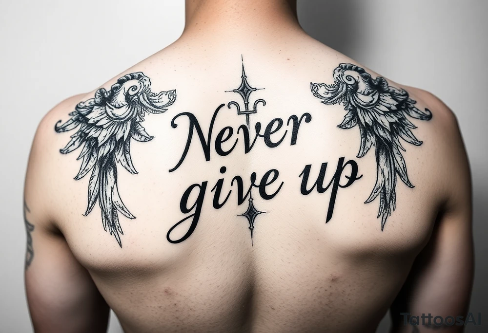 Never give up tattoo idea