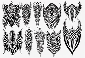Dragonscale Leg armor symmetrical tattoo idea