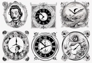 dali clock trippy tattoo idea