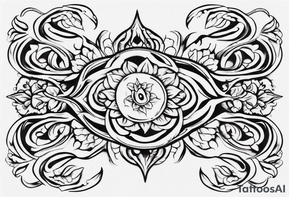 Ankle bracelet tattoo with ornamental feminine style and larger in the centre. Show on ankle tattoo idea