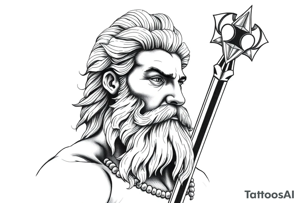 GREEK GOD LOOKING OVER HIS EMPIRE tattoo idea