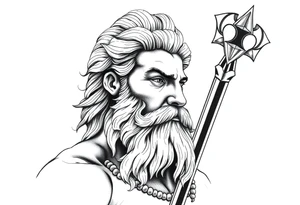 GREEK GOD LOOKING OVER HIS EMPIRE tattoo idea