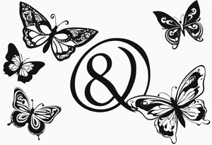 The word saudade turning into the number 8:18 with butterflies tattoo idea