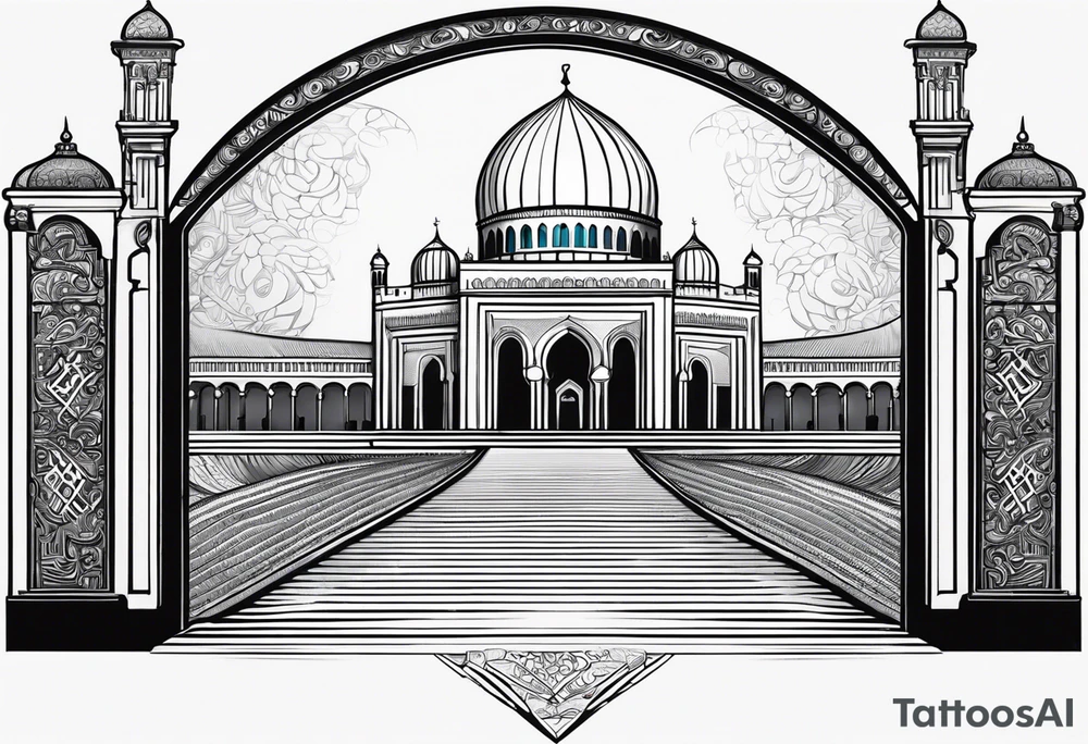 israel city vector gate 
swirl  vignette tattoo idea