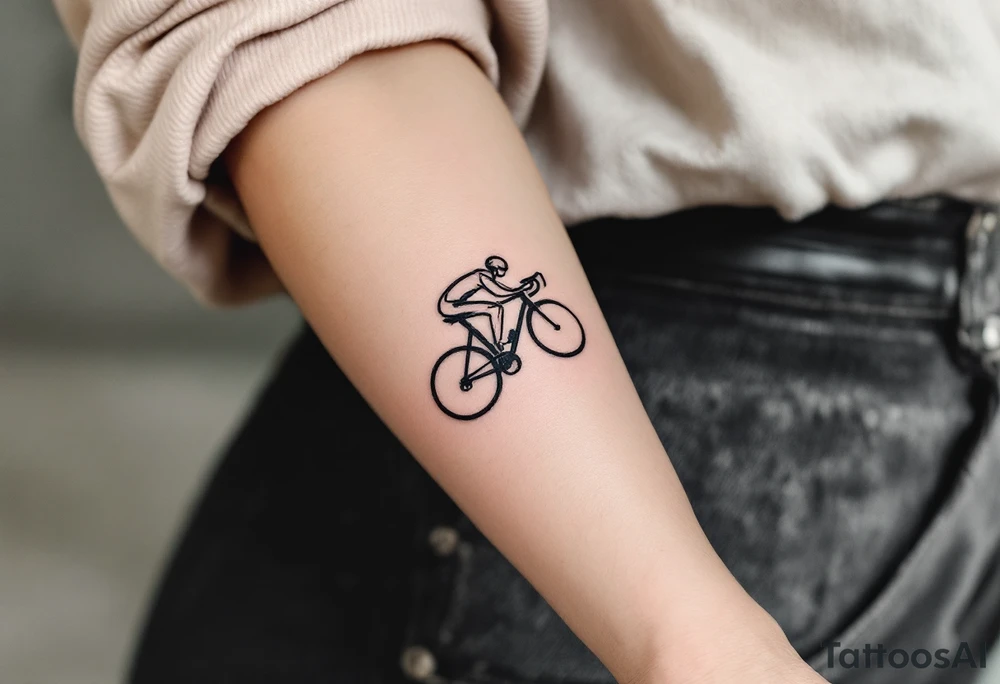 dynamic race cyclist abstract tattoo idea