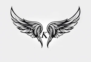 Imagine a pair of angel wings with a small halo above them. Below the wings, you could have the initials "K", "A", "S" in a flowing script, as if they’re gently floating beneath the wings. tattoo idea
