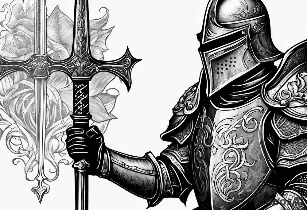 knight with heavy armor tattoo idea