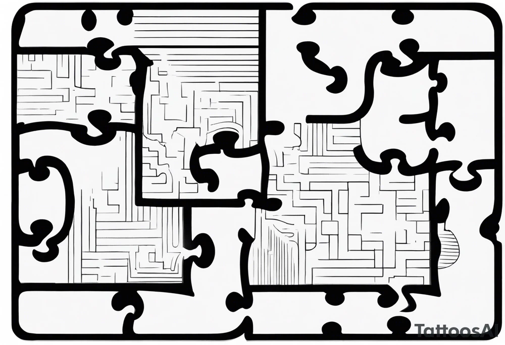 simple puzzle piece with fine lines in memory of my sister tattoo idea