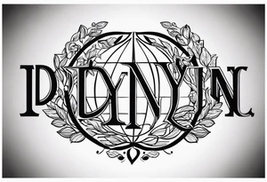 Un texto con estas letras "DYN" tattoo idea