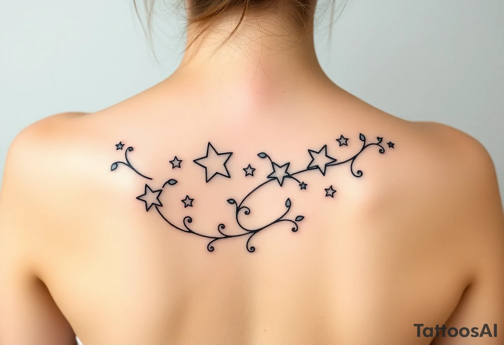 Stars with vine tattoo idea