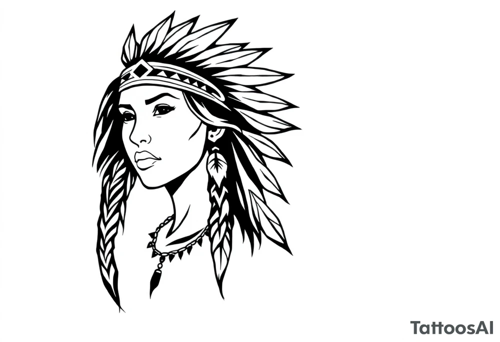 Native American female tattoo idea