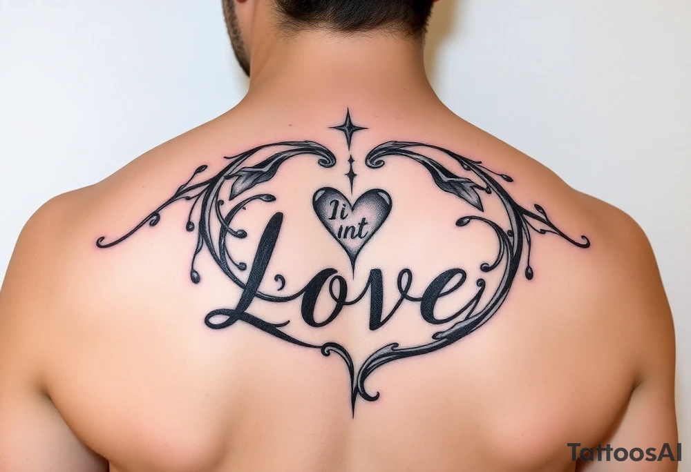 Dive into love small on shoulder tattoo idea