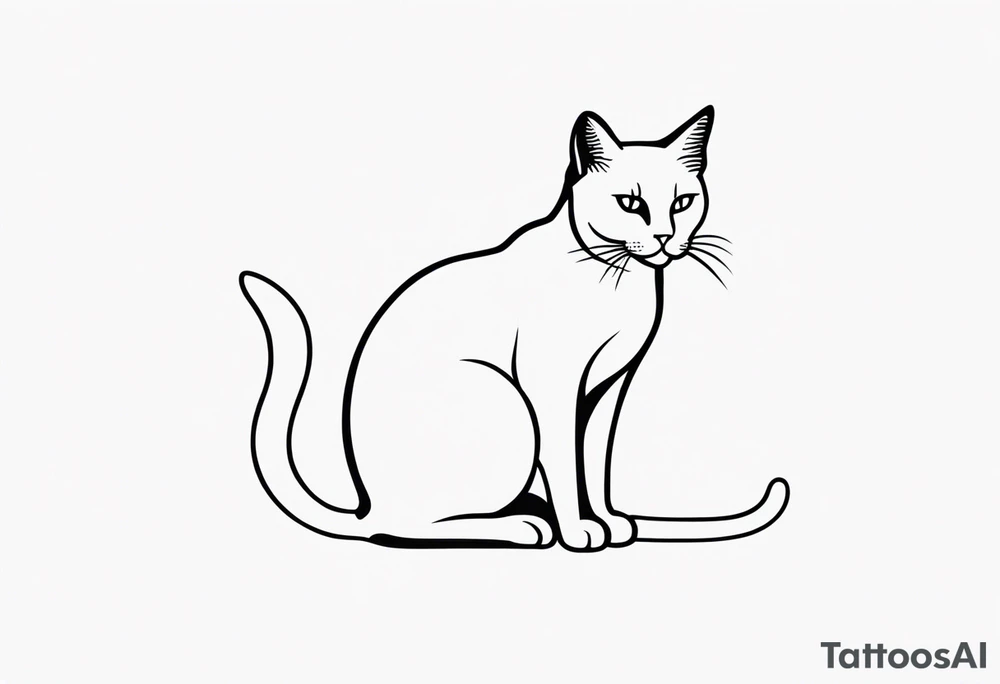 Two cat outline. One gray and one black tattoo idea