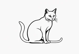 Two cat outline. One gray and one black tattoo idea