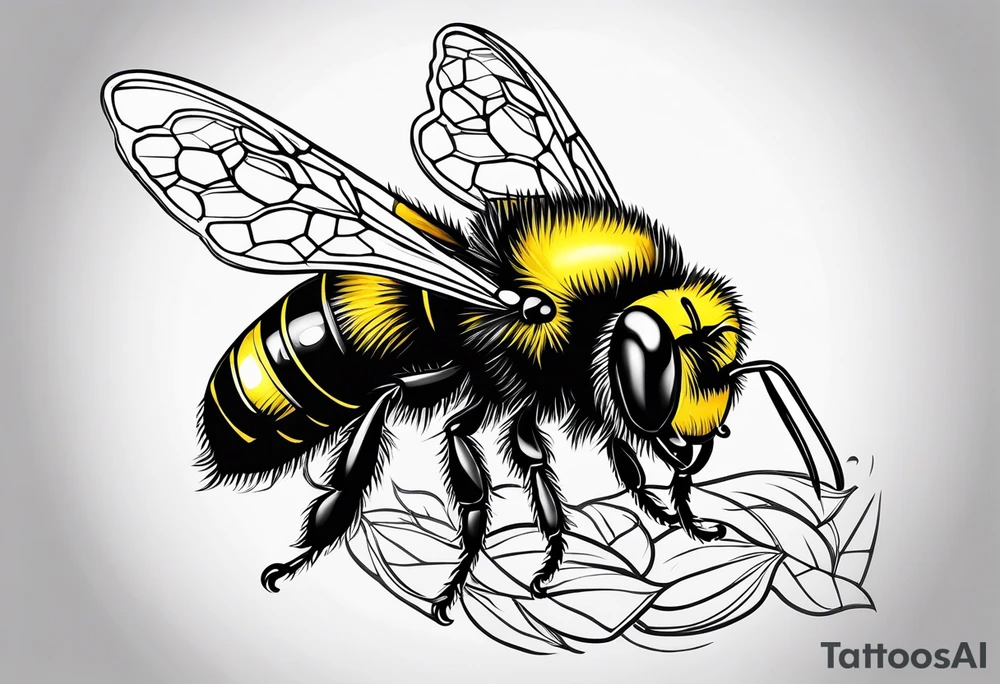 Tequila Traveling Bumble Bee tattoo idea