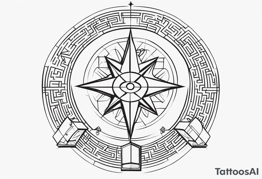Bell, Maze, tracks, North Star, Graveyard, Mask, Eternal, Rewind, tattoo idea