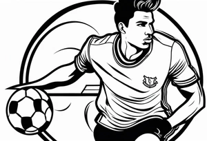 old school tattoo, of a footballer tattoo idea