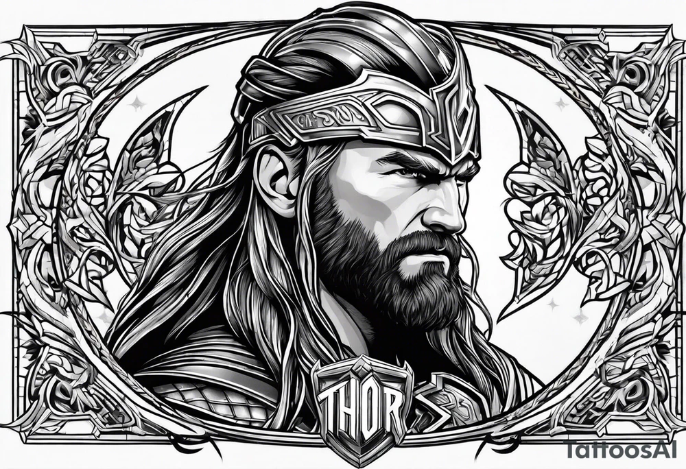 Thor with full body shown tattoo idea