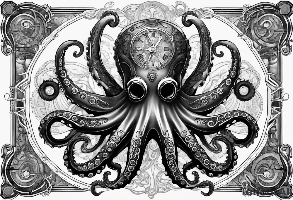 Octopus. Steampunk.  Biomech. Sinster tattoo idea