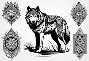 Slavic wolf tattoo idea