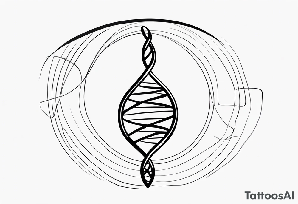 minimalist line drawing of dna tattoo idea
